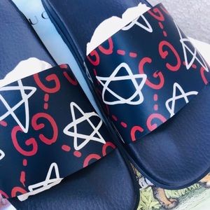gucci slides with stars